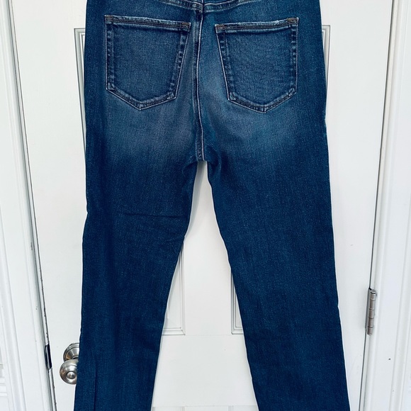 Good American Dark Blue Cropped Straight Leg Jeans - Picture 7 of 9